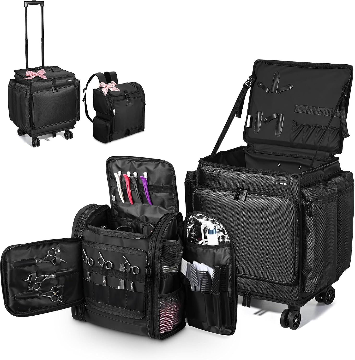 Backpacks - Yumuşak Kenarlı Tekerlekli Makyaj Çantası Seyahat