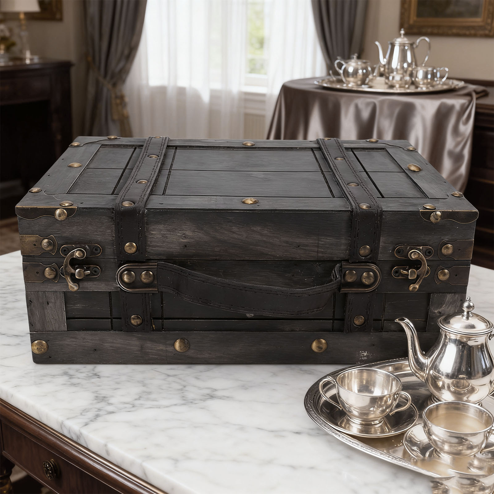 Ahşap Saklama Sandığı Ahşap Sa - Retro Vintage Trunk Suitcase incelemesi ve fiyatı