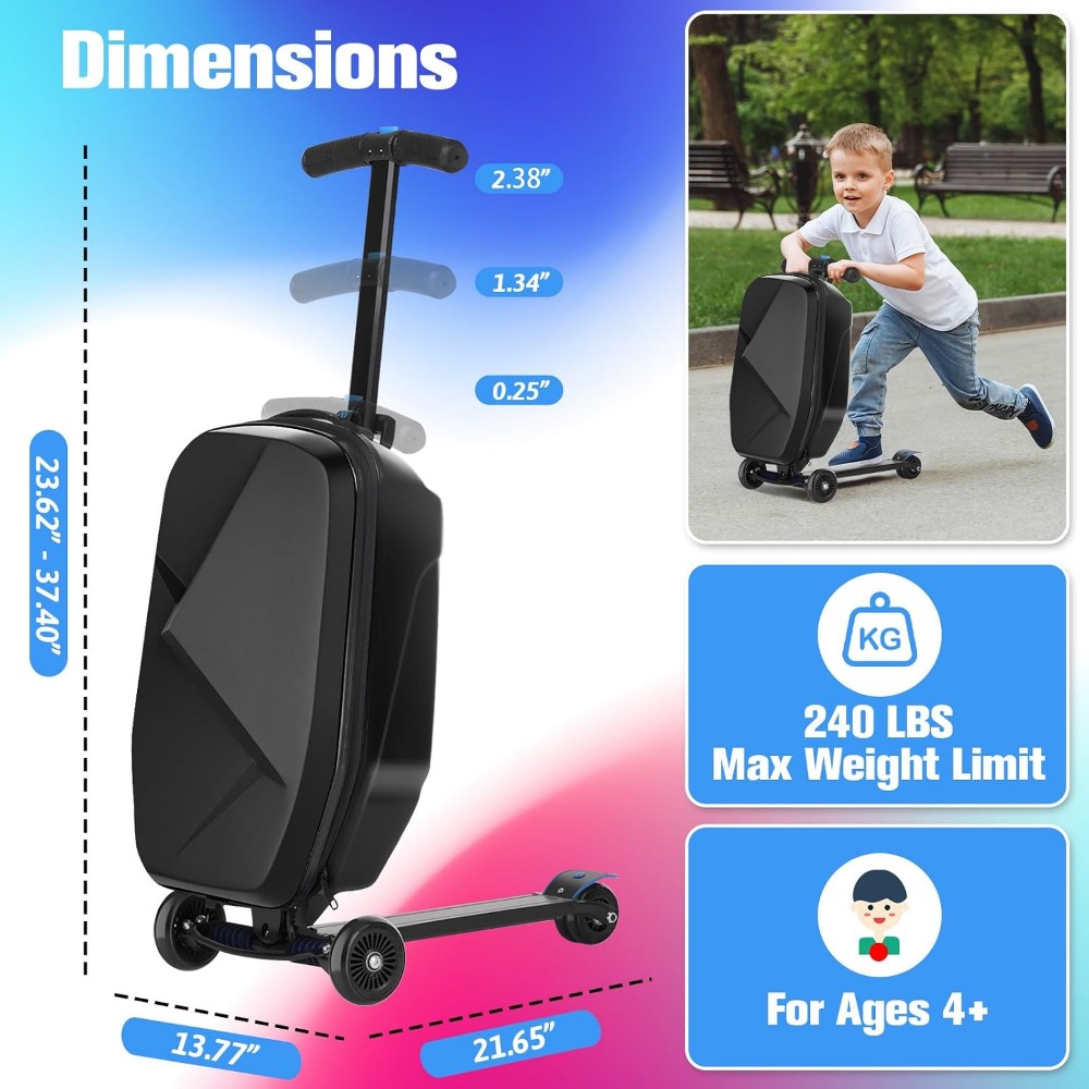 Çocuklar için Scooter Valizi:  - Kids Ride On Suitcase Scooter incelemesi ve fiyatı