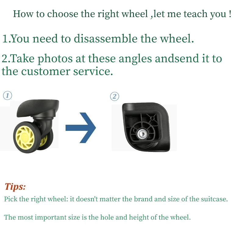 1 çift evrensel bagaj tekerlek - Silent Replacement Luggage Wheels incelemesi ve fiyatı